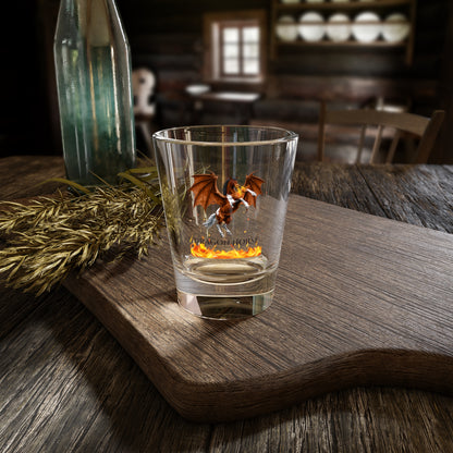 Dragon Horse Bay & White Rearing Winged Horse Fire Breathing Fantasy Shot Glass