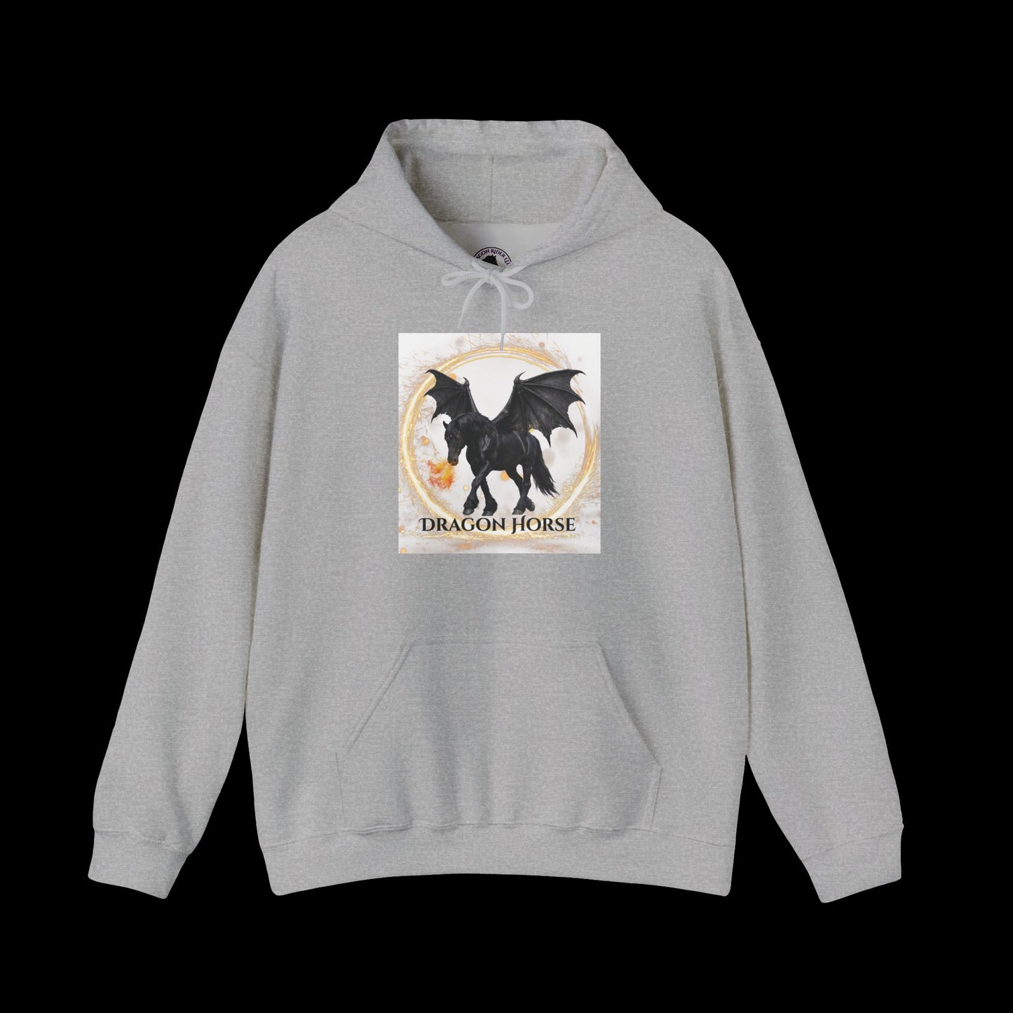 Black Dragon Horse Heavy Blend™ Hooded Sweatshirt