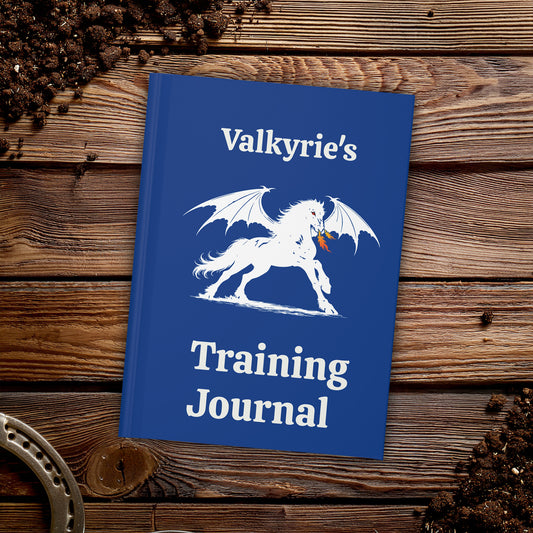 Personalized Blue Dragon Rider Horse Training Journal Fantasy Matte Hardcover Journal