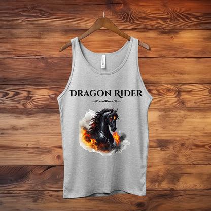 Dragon Rider Flaming Winged Horse Equestrian Fantasy Unisex Jersey Tank