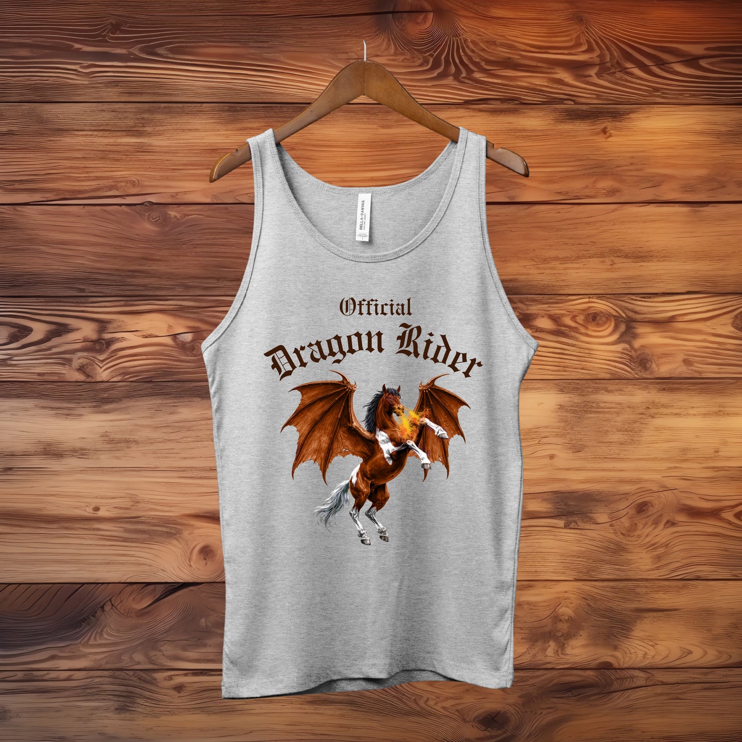 Official Dragon Rider Bay & White Rearing Winged Horse Equestrian Unisex Jersey Tank