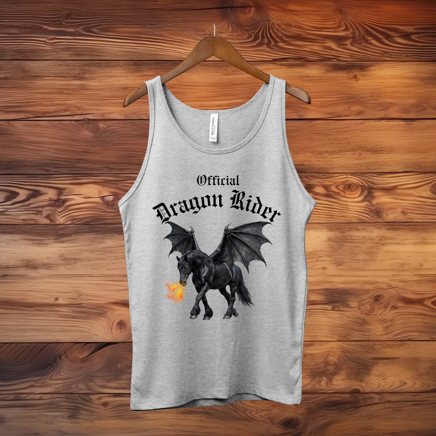 Official Dragon Rider Black Winged Horse Fire Breathing Equestrian Unisex Jersey Tank