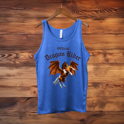 Official Dragon Rider Bay & White Rearing Winged Horse Equestrian Unisex Jersey Tank