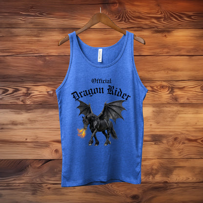 Official Dragon Rider Black Winged Horse Fire Breathing Equestrian Unisex Jersey Tank