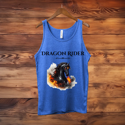 Dragon Rider Flaming Winged Horse Equestrian Fantasy Unisex Jersey Tank
