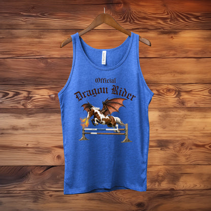 Official Dragon Rider Winged Horse Jumping Equestrian Fantasy Unisex Jersey Tank