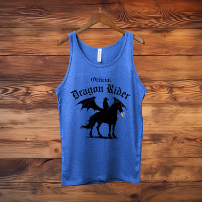 Official Dragon Rider Western Winged Horse Equestrian Fantasy Illustration Unisex Jersey Tank