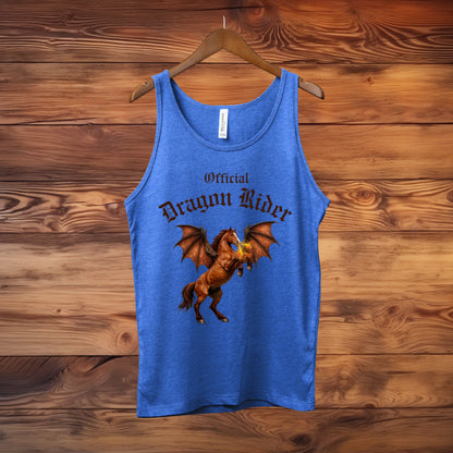Official Dragon Rider Chesnut Rearing Winged Horse Equestrian Unisex Jersey Tank