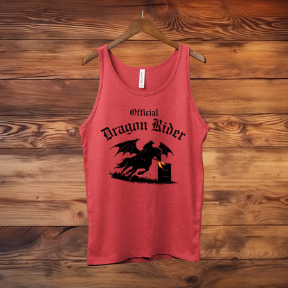 Official Dragon Rider Barrel Racer Equestrian Fantasy Winged Horse Unisex Jersey Tank