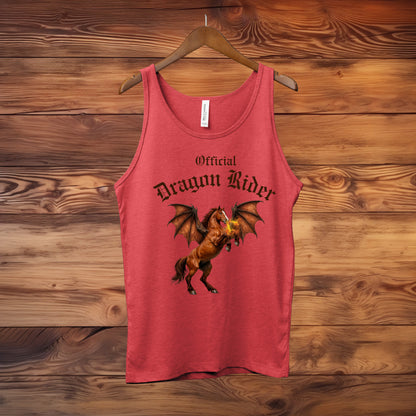 Official Dragon Rider Chesnut Rearing Winged Horse Equestrian Unisex Jersey Tank