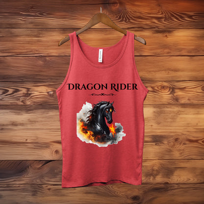 Dragon Rider Flaming Winged Horse Equestrian Fantasy Unisex Jersey Tank