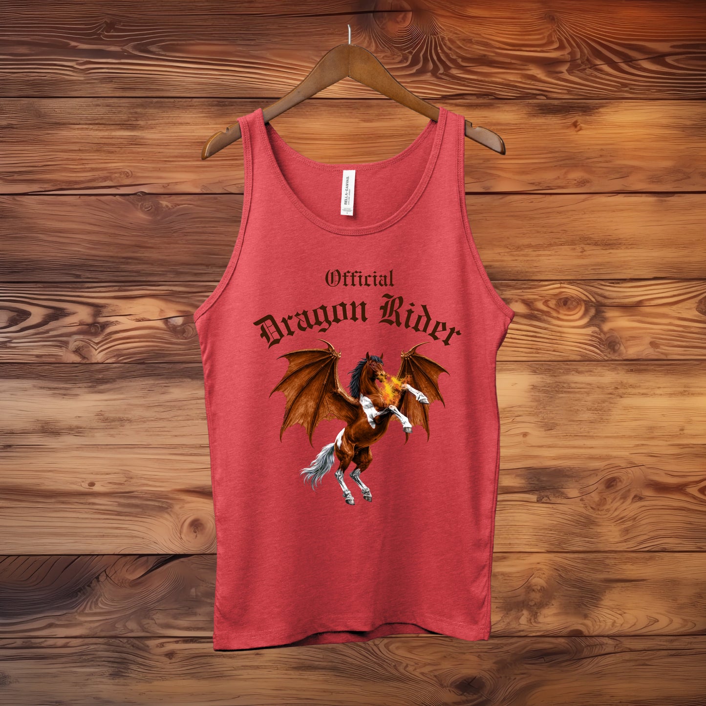 Official Dragon Rider Bay & White Rearing Winged Horse Equestrian Unisex Jersey Tank