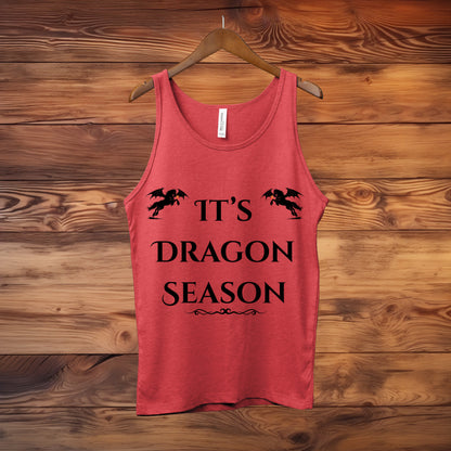 It’s Dragon Season Fantasy Equestrian Dragon Rider Unisex Jersey Tank