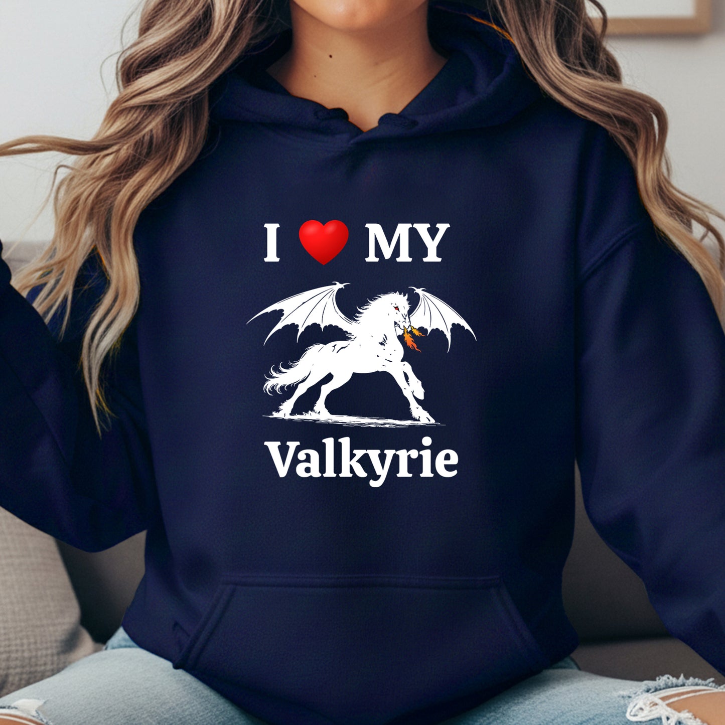 Personalized I Love My Dragon Horse Unisex Heavy Blend Hooded Sweatshirt