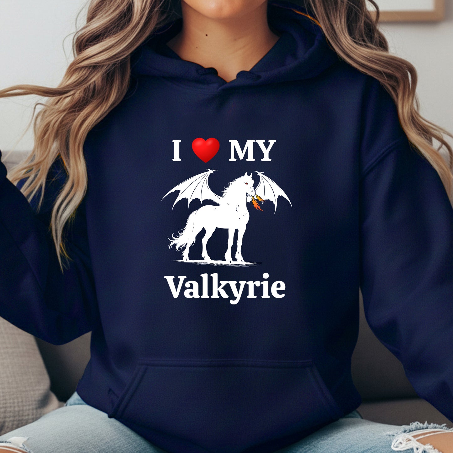 Personalized I Love My Dragon Horse Unisex Heavy Blend Hooded Sweatshirt
