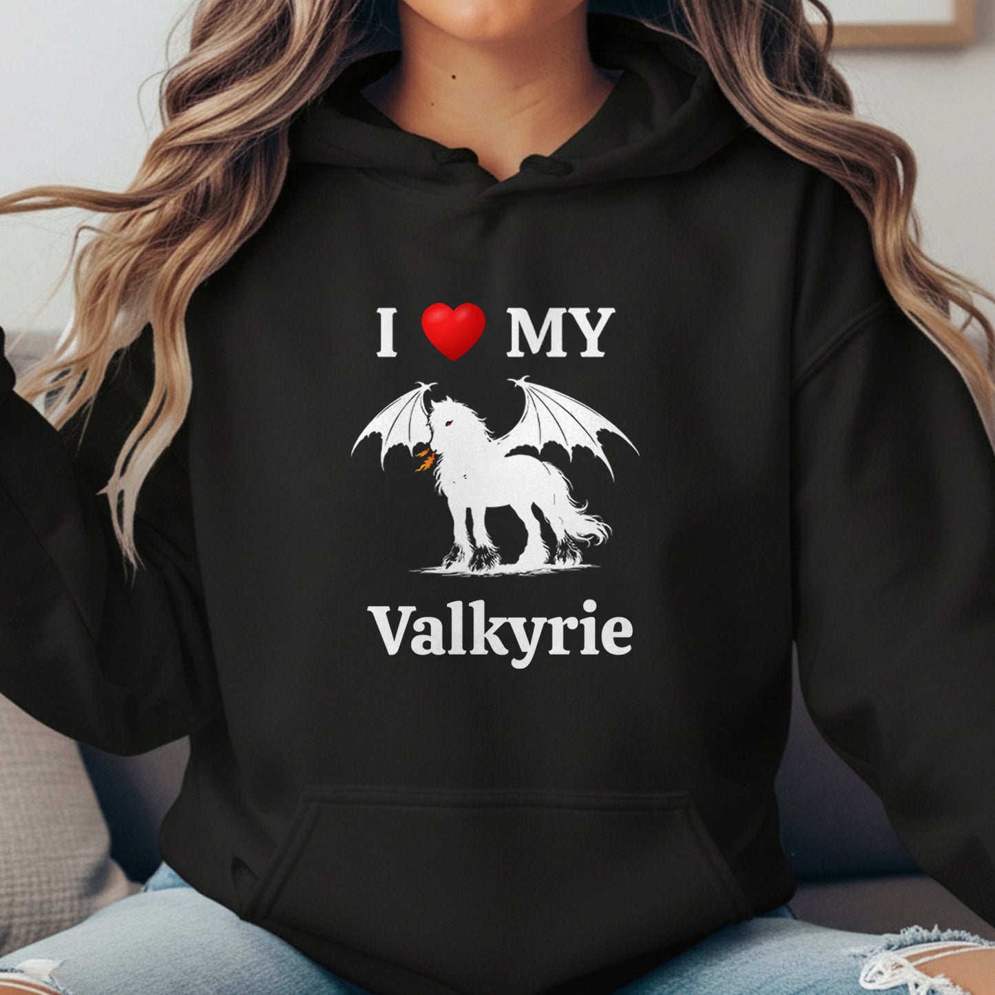 Personalized I Love My Dragon Horse Unisex Heavy Blend Hooded Sweatshirt