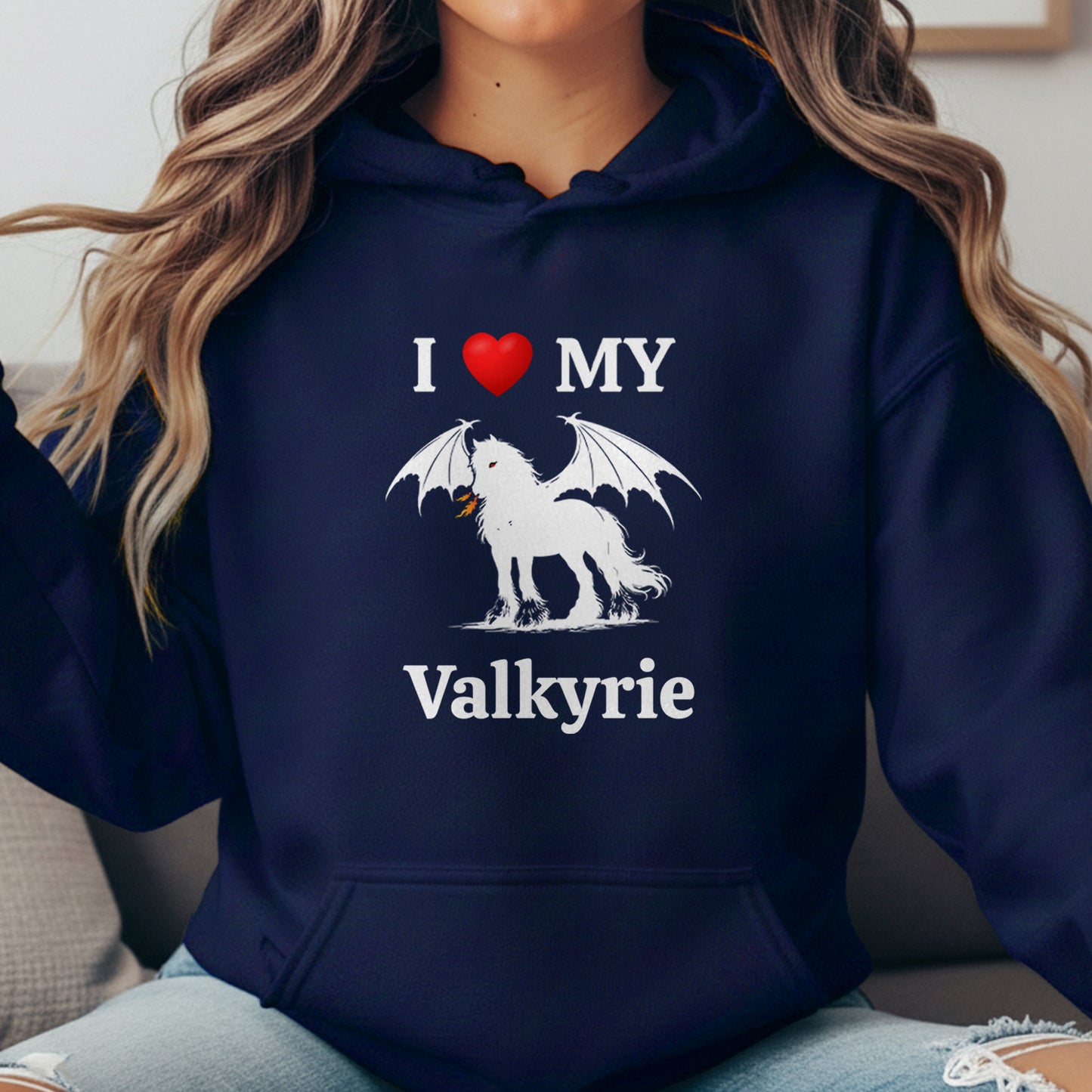 Personalized I Love My Dragon Horse Unisex Heavy Blend Hooded Sweatshirt