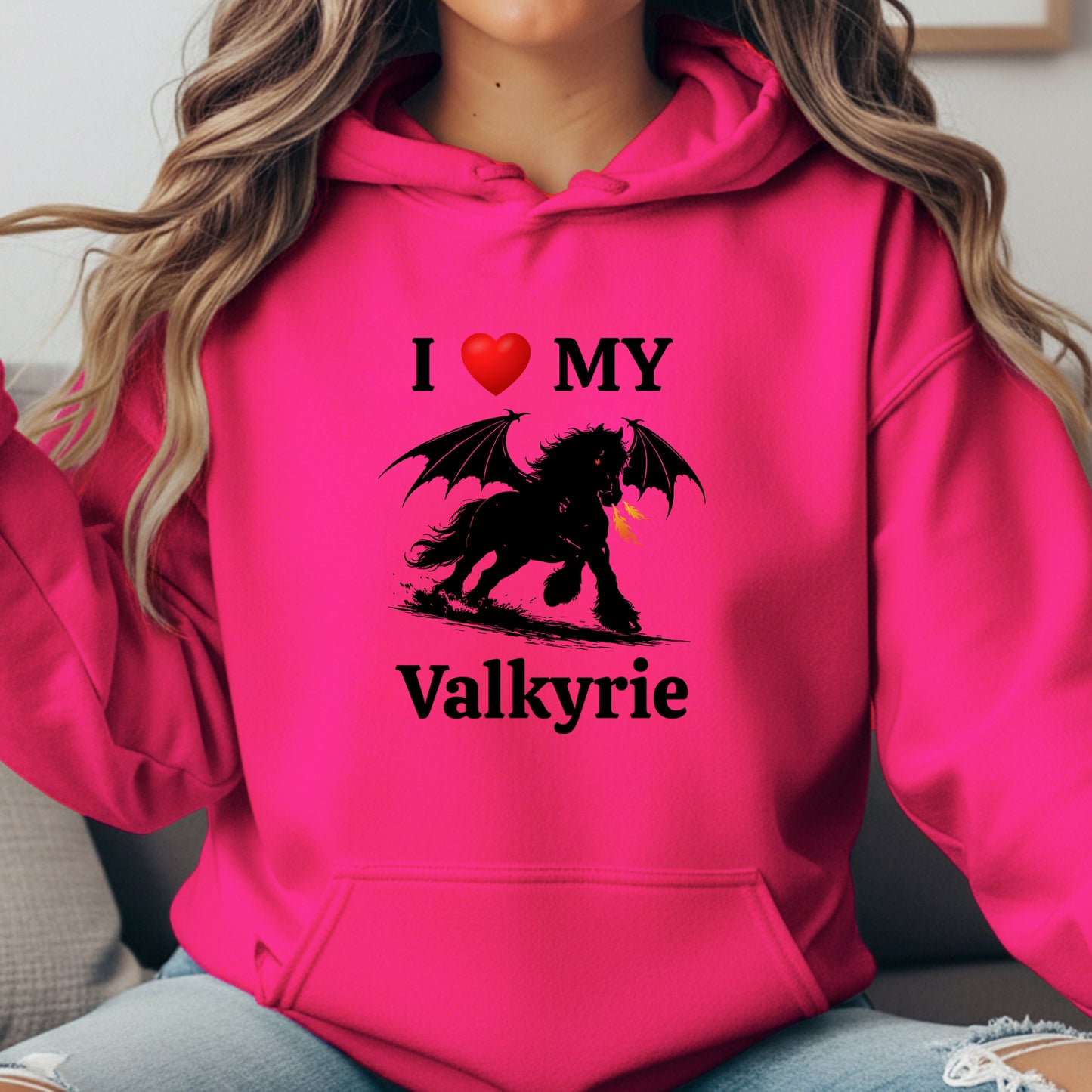 Personalized I Love My Dragon Horse Unisex Heavy BlendHooded Sweatshirt