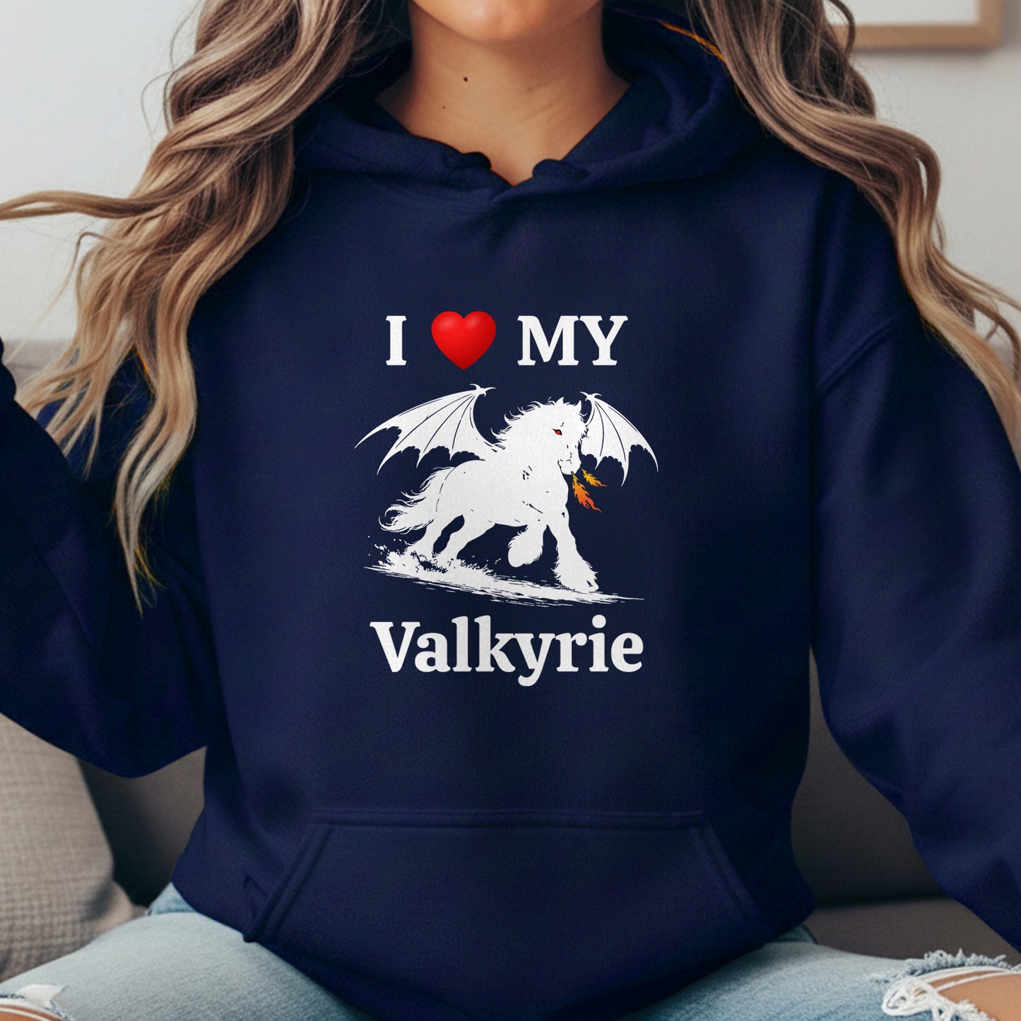Personalized I Love My Dragon Horse Unisex Heavy BlendHooded Sweatshirt