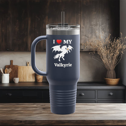 Personalized I Love My Dragon Horse Insulated Travel Mug