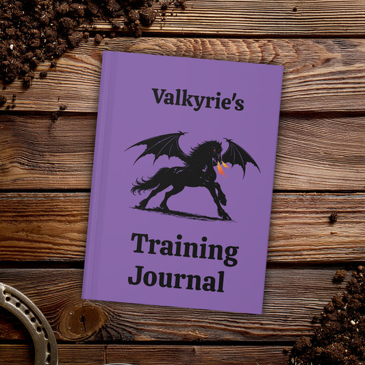 Personalized Light Purple Dragon Rider Horse Training Journal Fantasy Matte Hardcover Journal