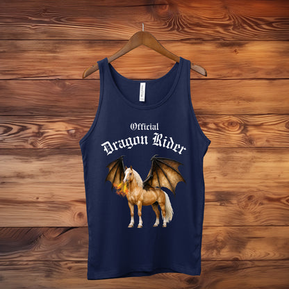 Official Dragon Rider Palomino Winged Horse Mythical Equestrian Unisex Jersey Tank