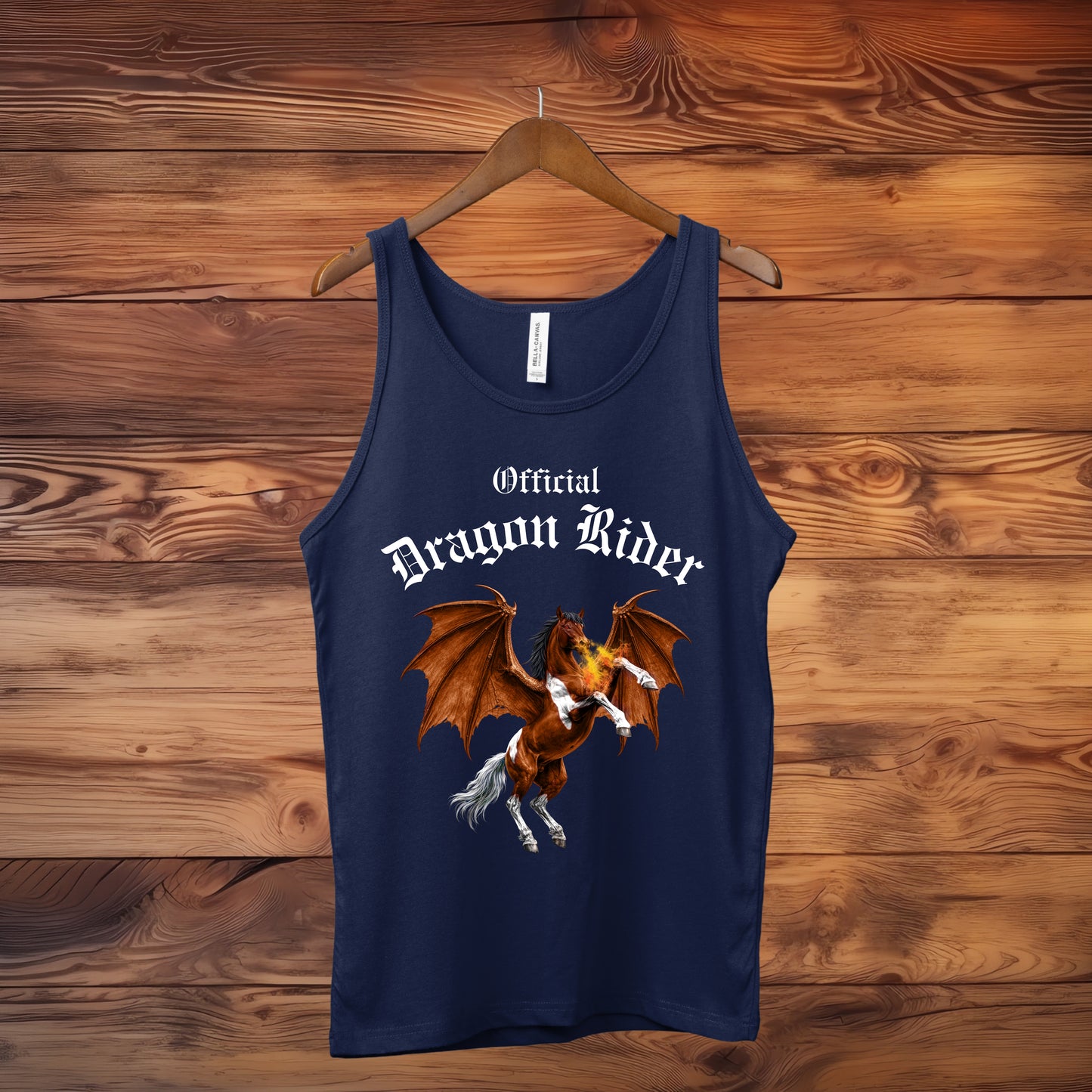 Official Dragon Rider Bay & White Rearing Winged Horse Equestrian Unisex Jersey Tank