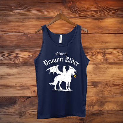 Official Dragon Rider Western Winged Horse Equestrian Fantasy Illustration Unisex Jersey Tank
