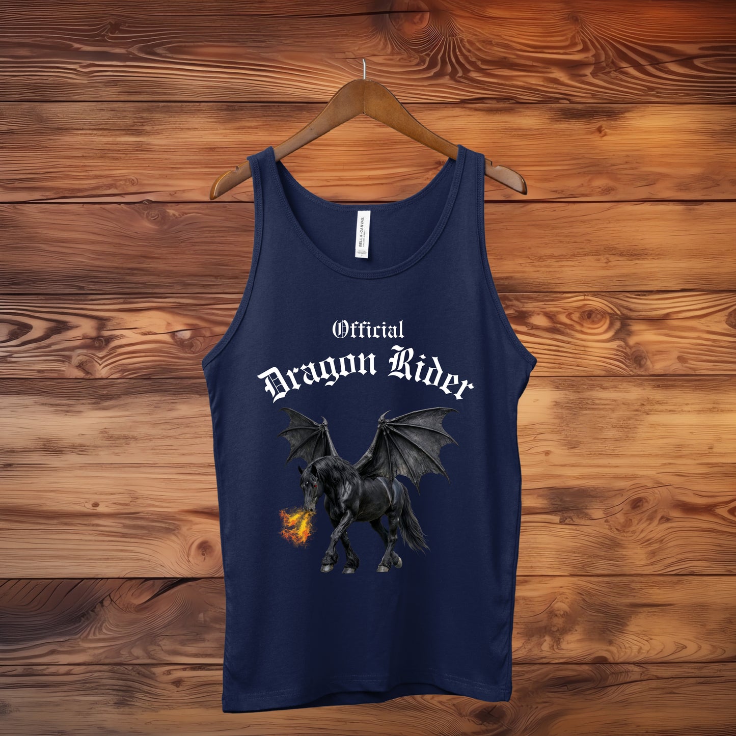 Official Dragon Rider Black Winged Horse Fire Breathing Equestrian Unisex Jersey Tank
