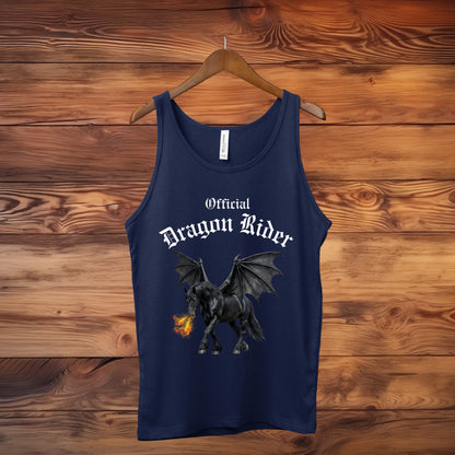 Official Dragon Rider Black Winged Horse Fire Breathing Equestrian Unisex Jersey Tank