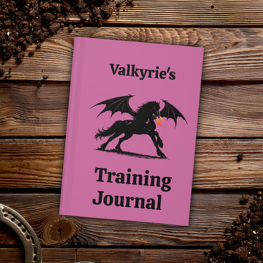 Personalized Pink Dragon Rider Horse Training Journal Fantasy Matte Hardcover Journal