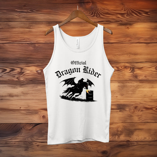 Official Dragon Rider Barrel Racer Equestrian Fantasy Winged Horse Unisex Jersey Tank