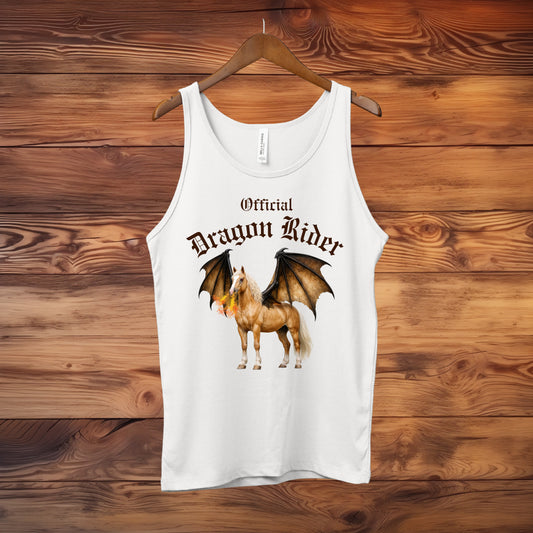 Official Dragon Rider Palomino Winged Horse Mythical Equestrian Unisex Jersey Tank