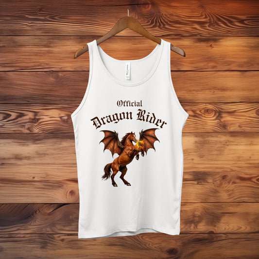 Official Dragon Rider Chesnut Rearing Winged Horse Equestrian Unisex Jersey Tank