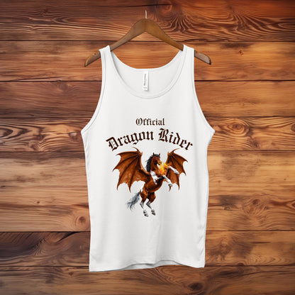 Official Dragon Rider Bay & White Rearing Winged Horse Equestrian Unisex Jersey Tank