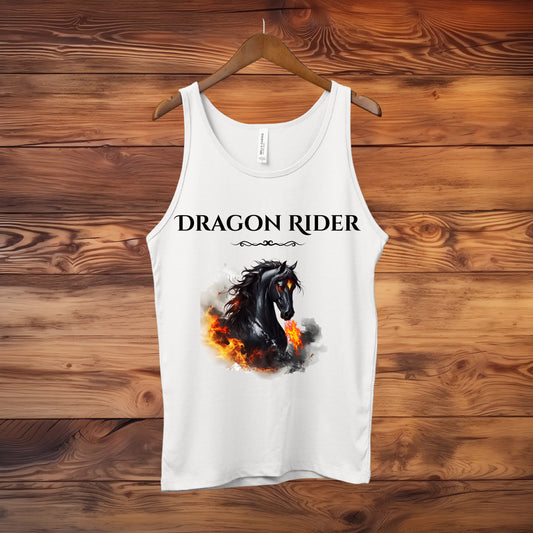 Dragon Rider Flaming Winged Horse Equestrian Fantasy Unisex Jersey Tank